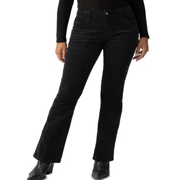 129$ Sanctuary Hayden Bootcut Leg Velvet Pants Mid-Rise Women's Size 29X35 Black - Picture 1 of 4